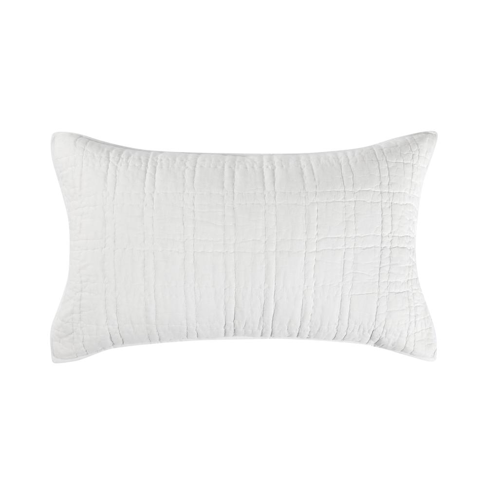 Hailee 100% Cotton White King Sham with Silvadur Tech by Kosas Home. Picture 1