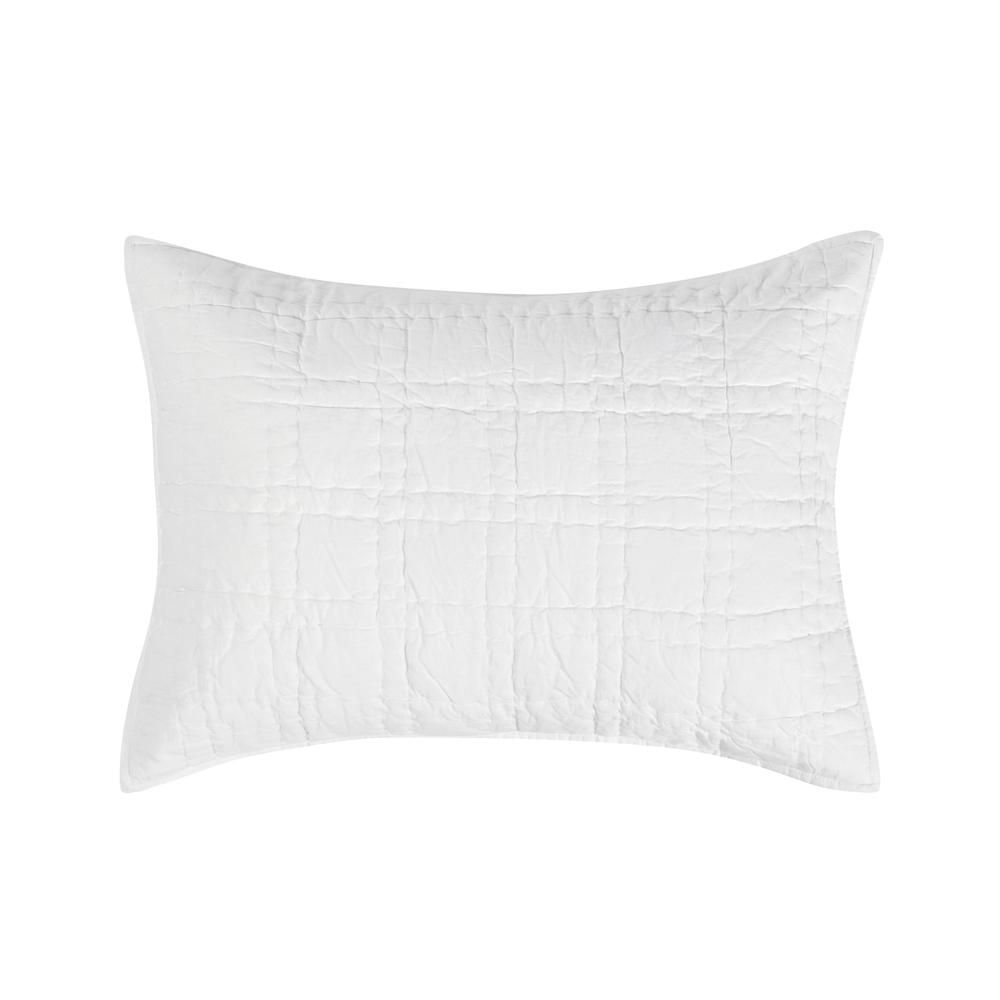 Hailee 100% Cotton White Standard Sham with Silvadur Tech by Kosas Home. Picture 1