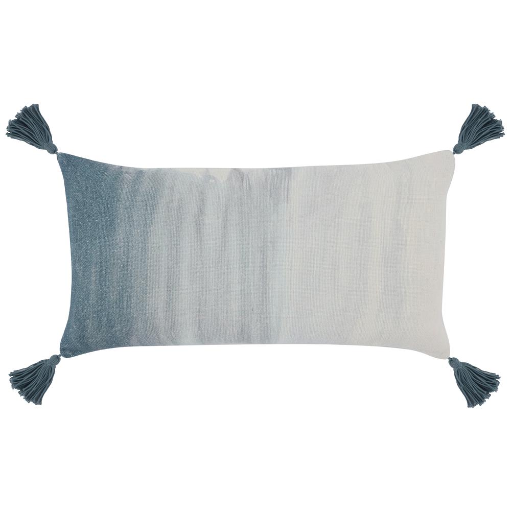 Terri 14"x26" Throw Pillow, Gradient Blue Ivory. Picture 1