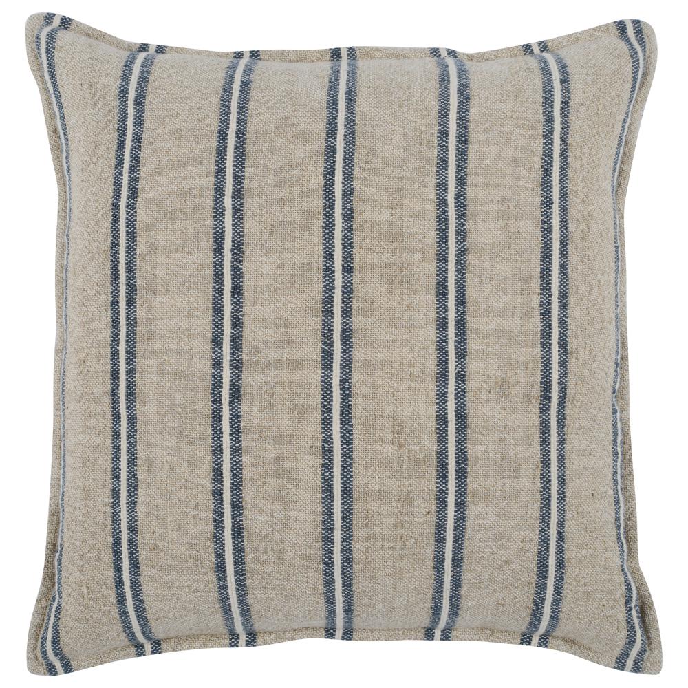 Demi 20" Square Throw Pillow in Natural Blue. Picture 1