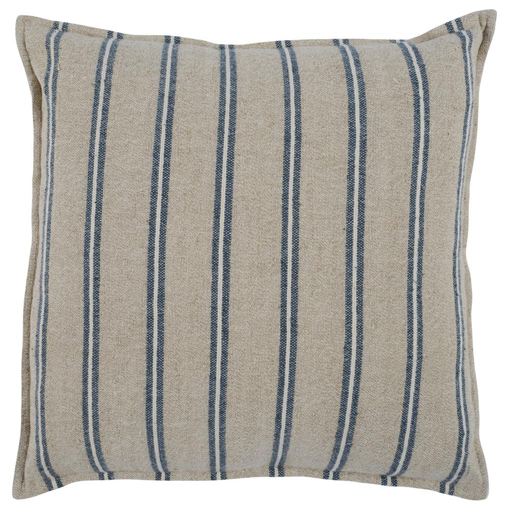 Demi 20" Rectangular Throw Pillow in Natural Blue. Picture 1
