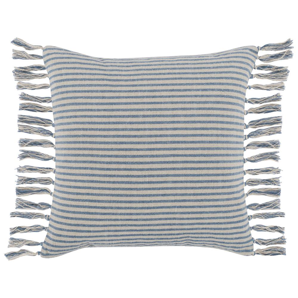 Benny 20" Square Throw Pillow, Blue Natural. Picture 5