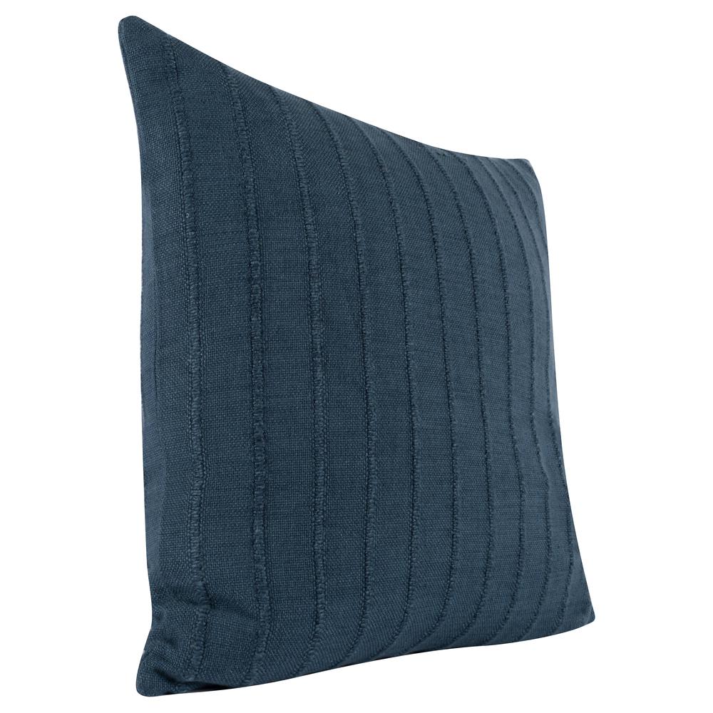 Hendri 22" Square Throw Pillow, Dark Blue. Picture 4