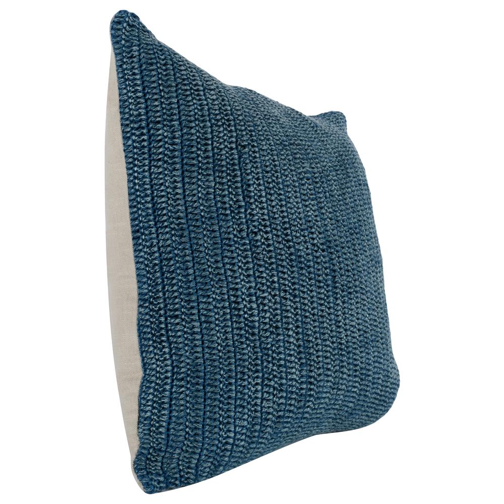 Kosas Home Marcie Knitted 22" Throw Pillow, Blue. Picture 2