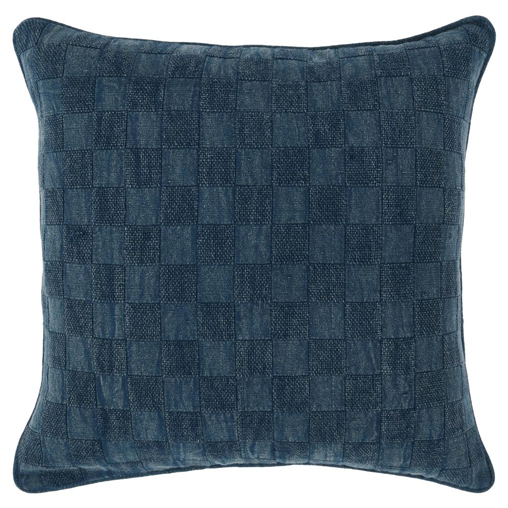 Remy 22" Square Throw Pillow, Dark Blue, by Kosas Home. Picture 2