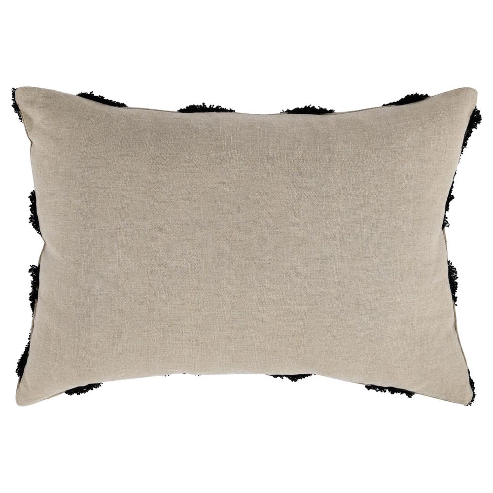 Evangeline 100% Linen 14"x 20" Throw Pillow in Black by Kosas Home. Picture 5