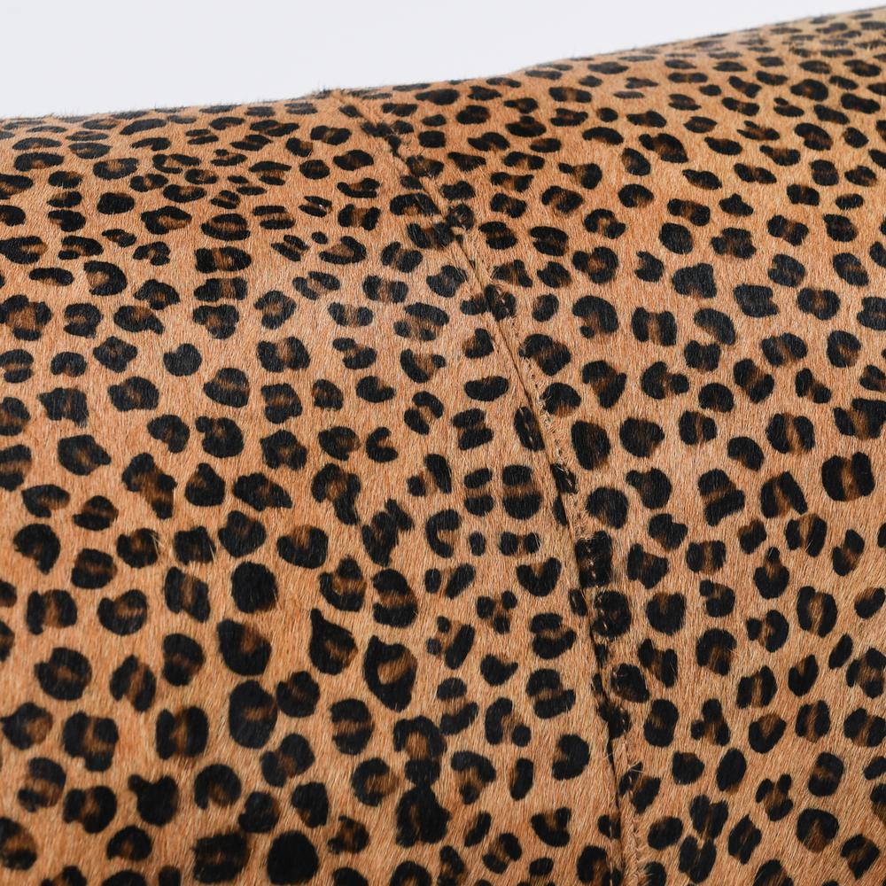 Leopard 100% Cow Hide 14"x 26" Throw Pillow in Animal Print by Kosas Home. Picture 2