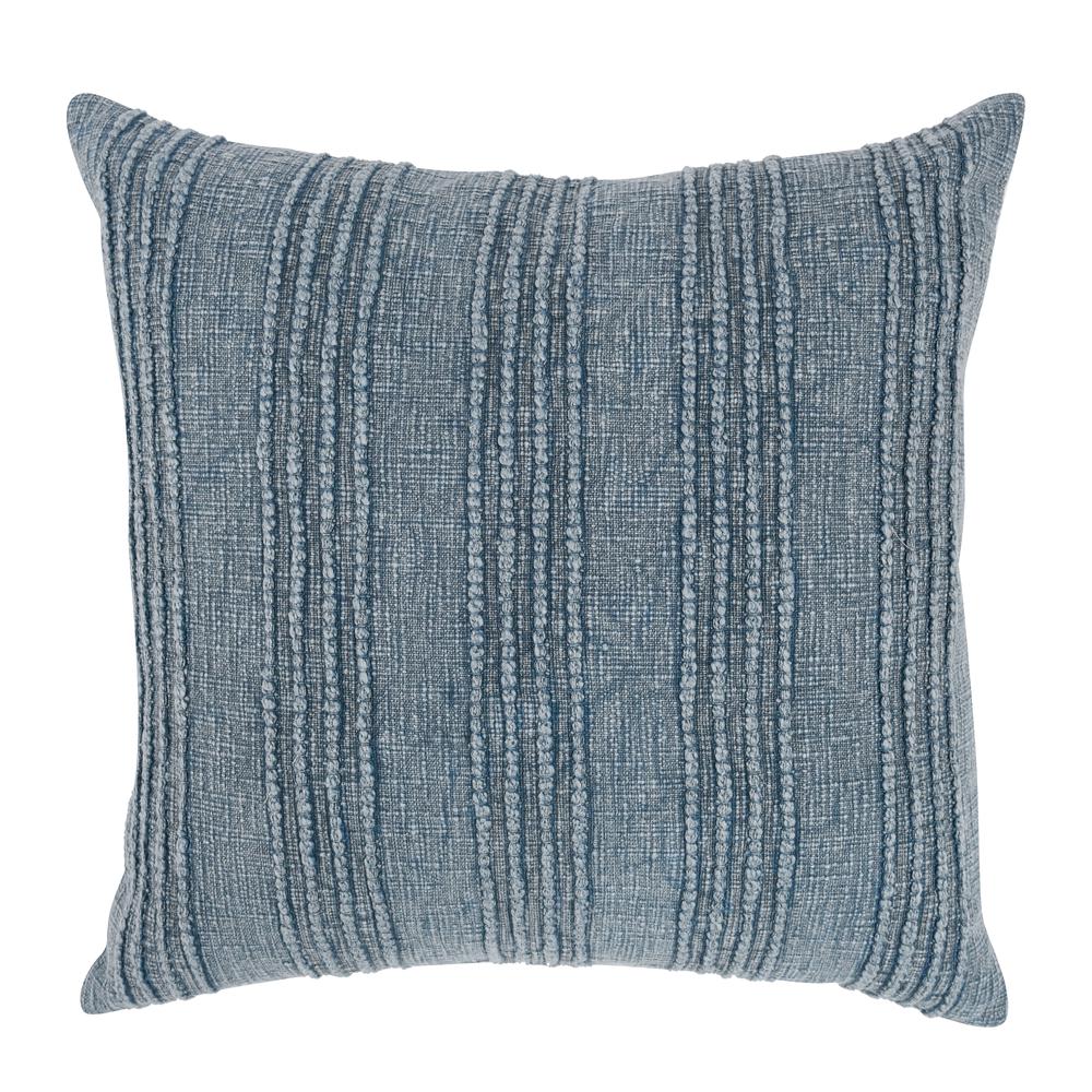 Hannah 100% Cotton 22" Throw Pillow in Blue by Kosas Home. Picture 3