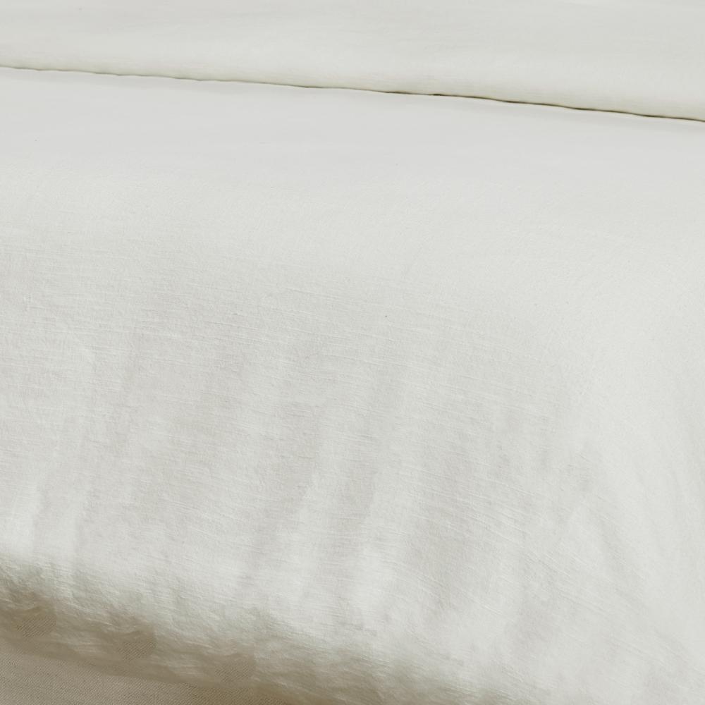 Talia Cotton Linen Blend Ivory King Duvet. Picture 4