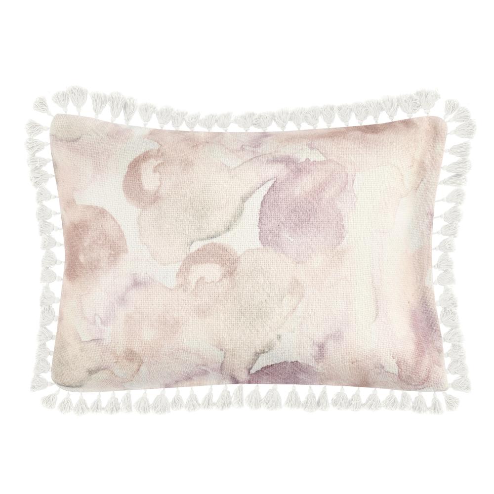 Lily 14"x20" Cotton Linen Blend Throw Pillow, Pink. Picture 1