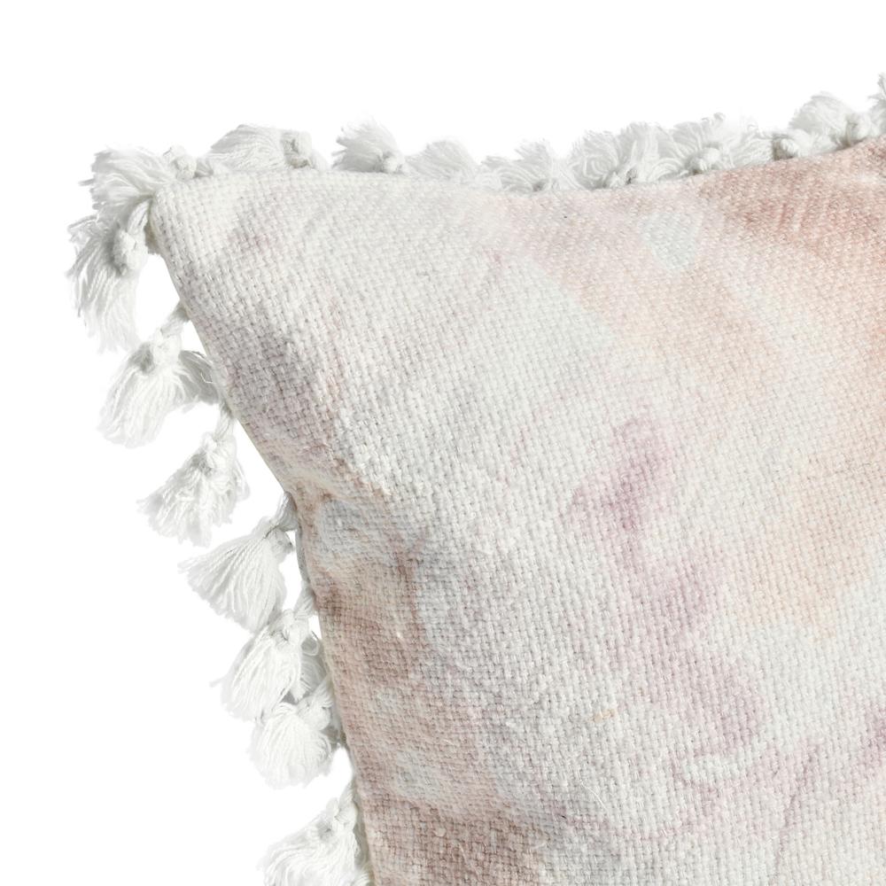 Lily 20" Cotton Linen Blend Throw Pillow, Pink. Picture 5