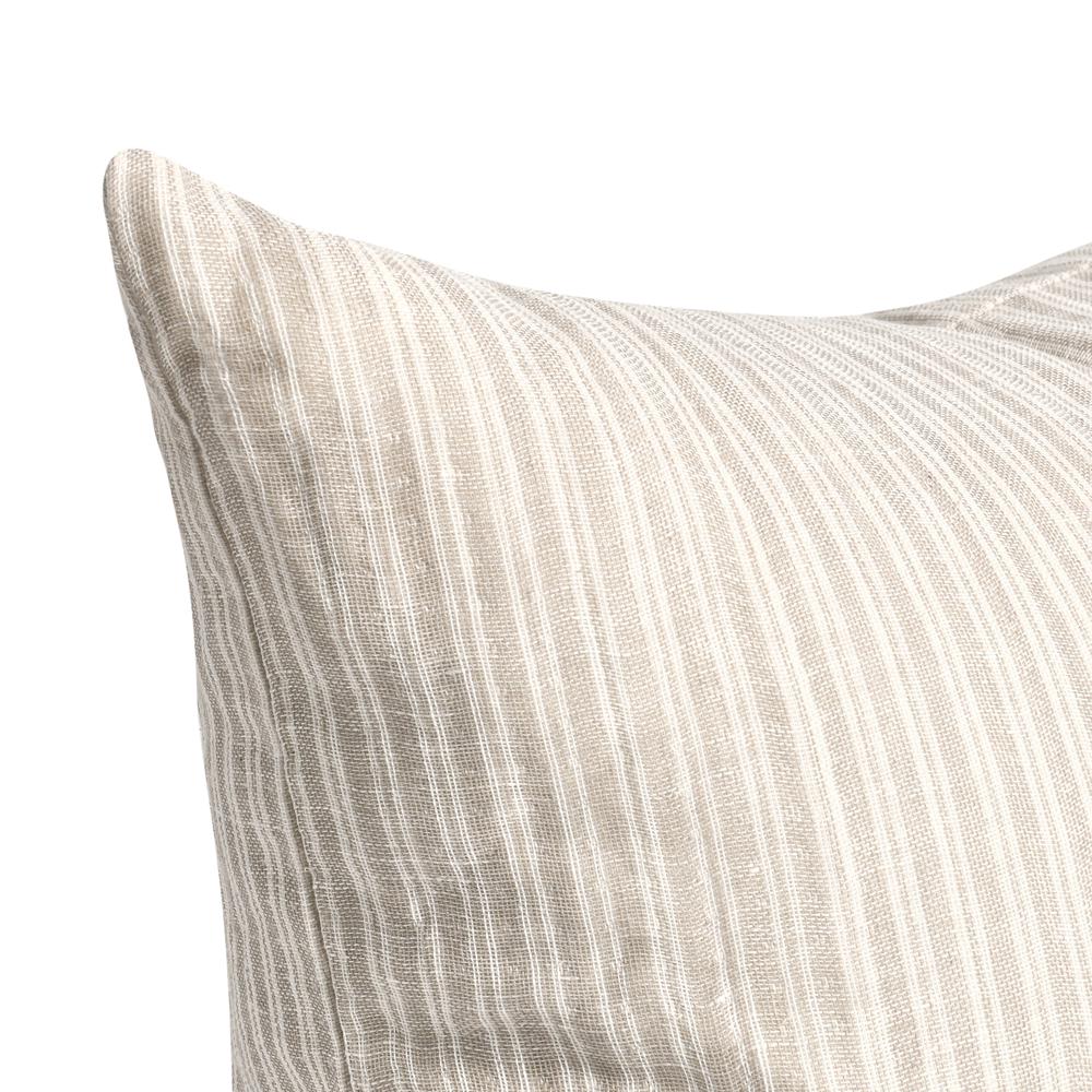 Camille 22" Cotton Linen Blend Throw Pillow, Natural Beige. Picture 4