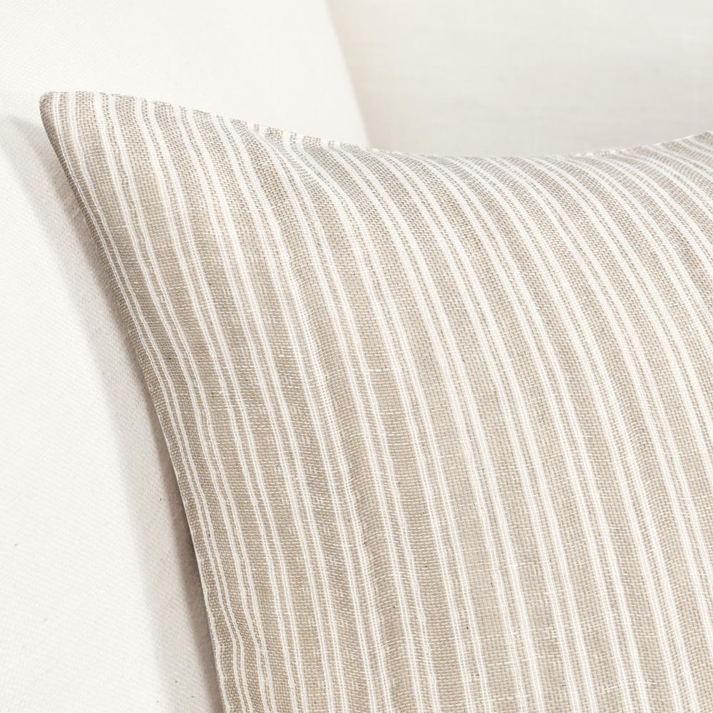 Camille 16"x36" Cotton Linen Blend Throw Pillow, Natural Beige. Picture 6