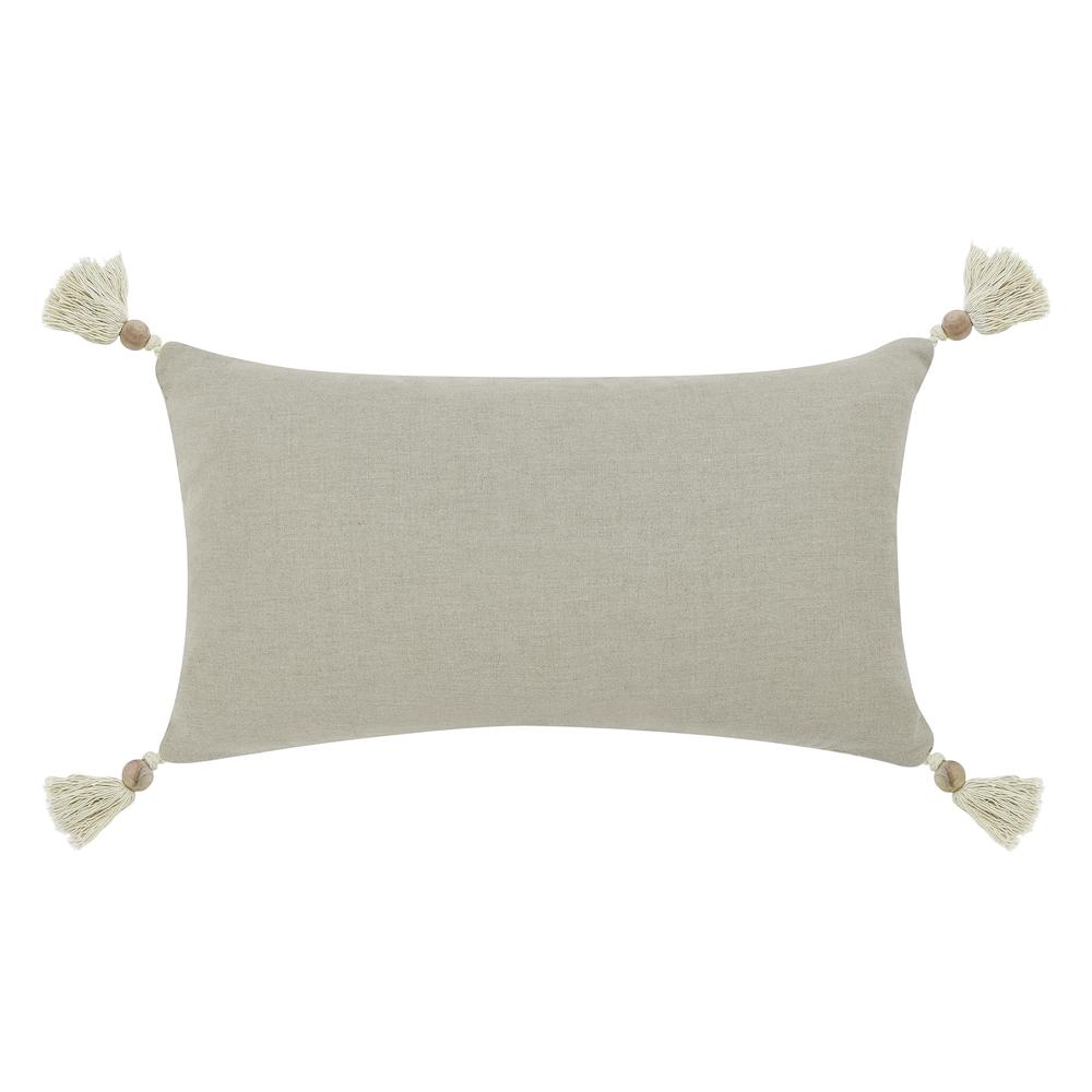 Yasa 14"x26" Cotton Blend Throw Pillow, Ivory. Picture 3