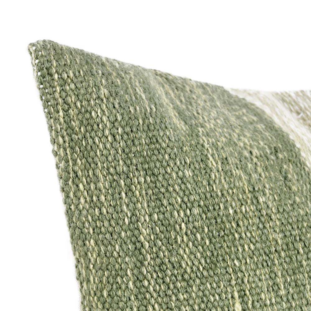 Kass 22" Woven Fabric Color Block Throw Pillow, Green. Picture 5