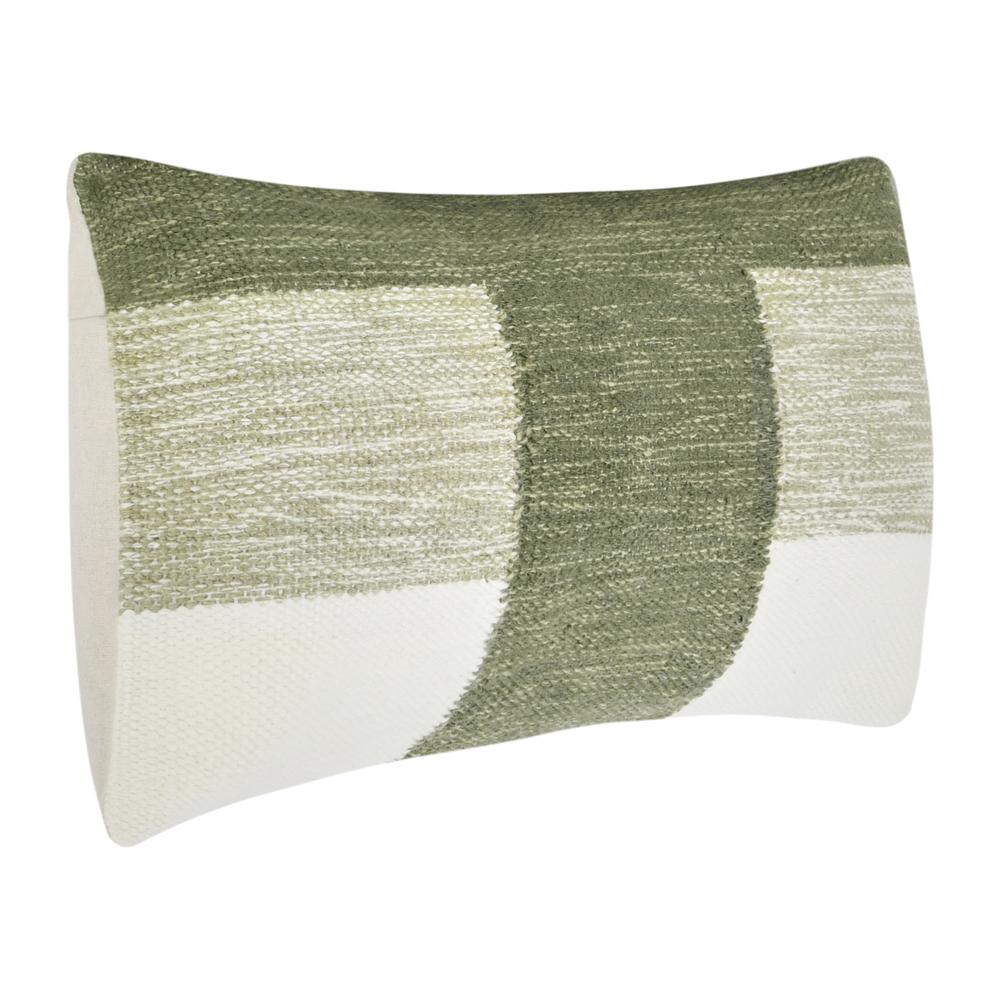 Kass 14"x26" Woven Fabric Color Block Throw Pillow, Green. Picture 2