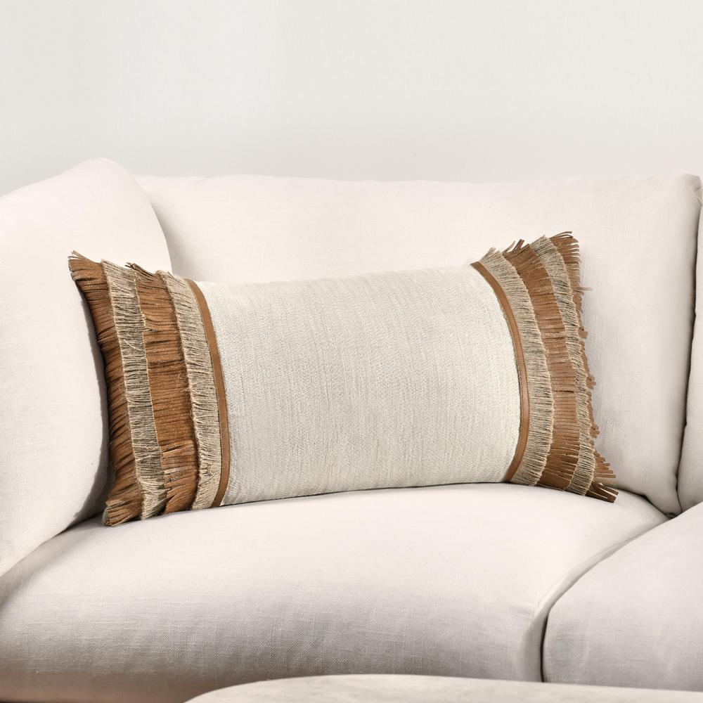 Pottery 14"x26" Cotton Fabric Throw Pillow, Chestnut/Natural. Picture 6