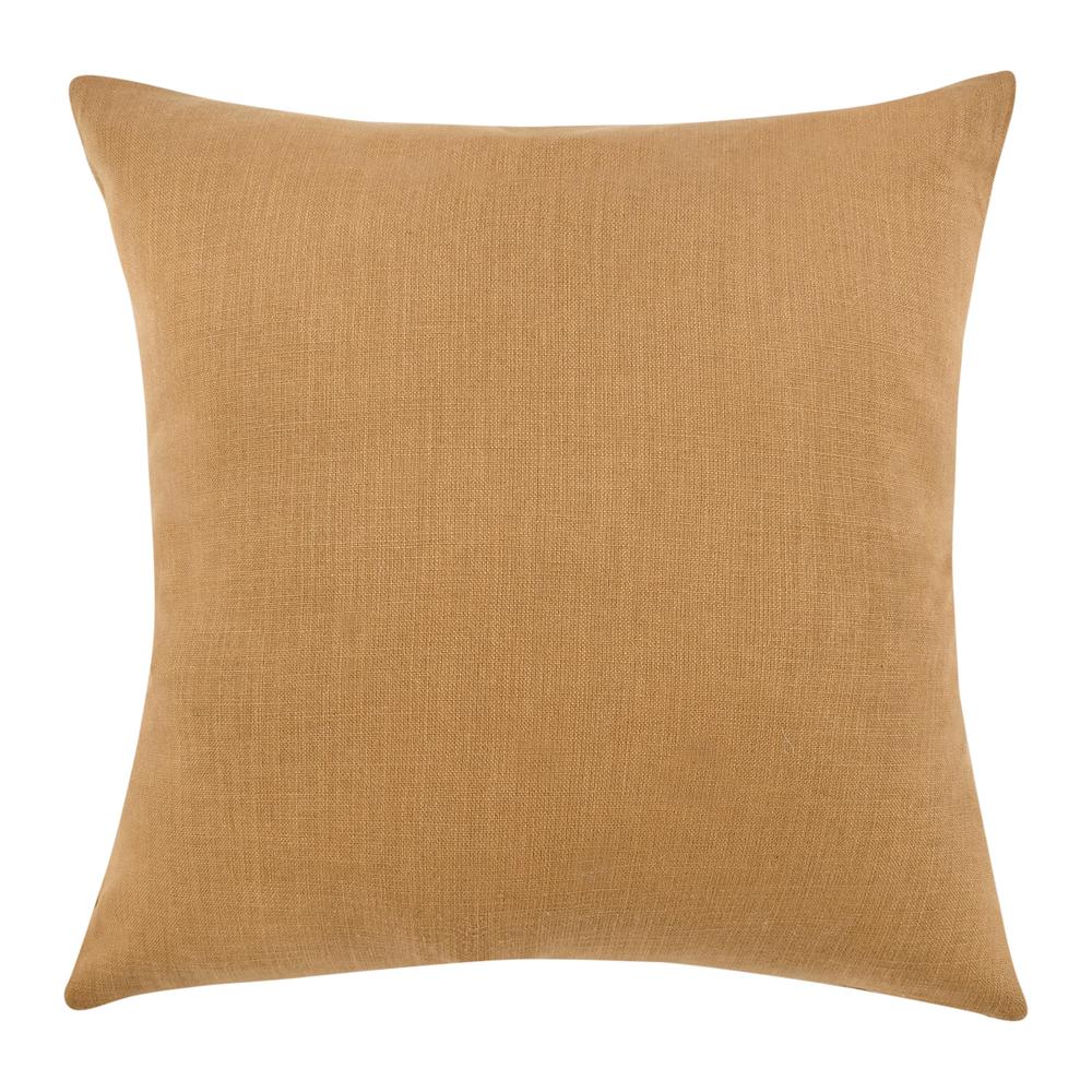 Pryce 22" Cotton Linen Blend Throw Pillow, Chestnut Brown. Picture 4