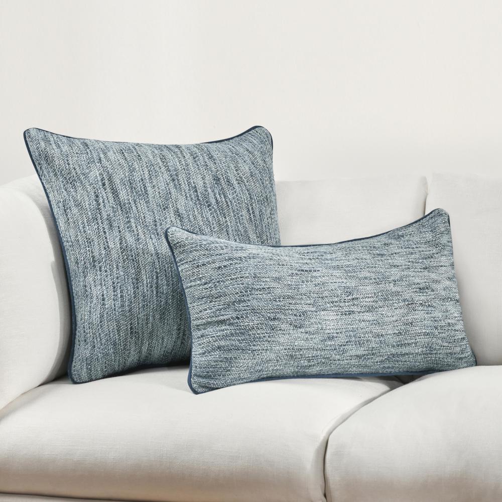 Sharma 26" Cotton Blend Throw Pillow, Blue. Picture 7