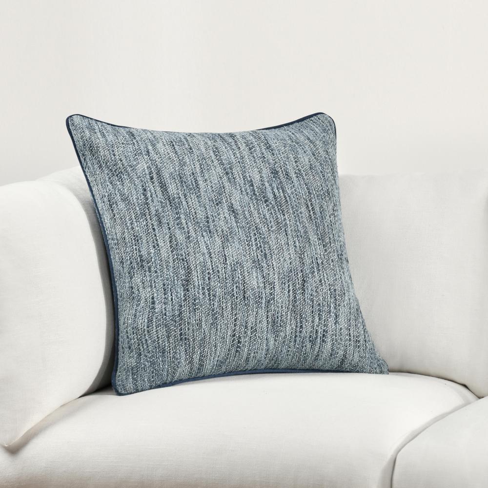 Sharma 22" Cotton Blend Throw Pillow, Blue. Picture 5