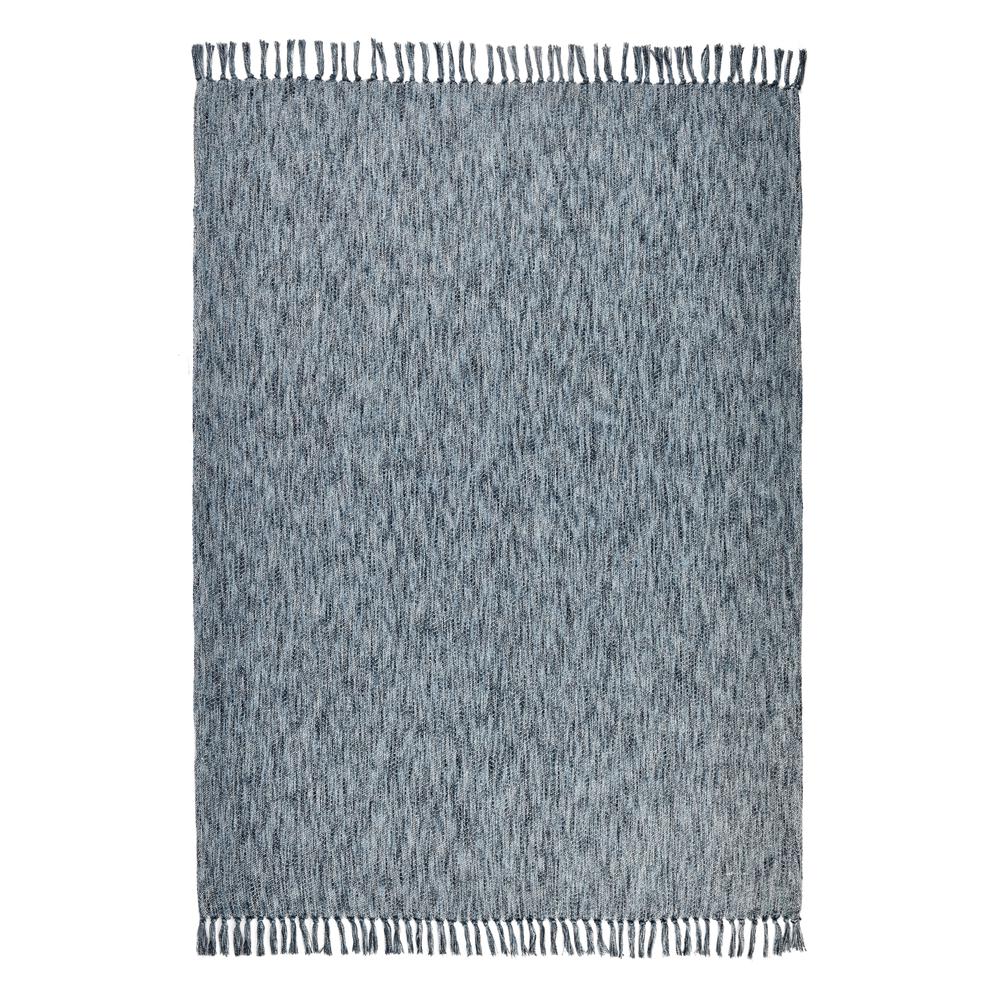 TC Sharma 100% Cotton Linen Denim Blue Throw Blanket 50"x70". Picture 3