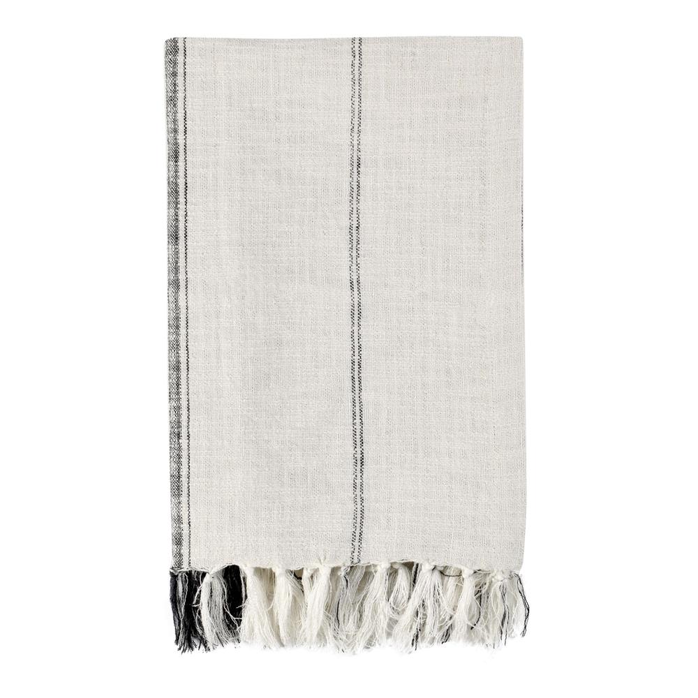 TC Ria Ivory/Gray Throw Blanket 50"x70". Picture 1