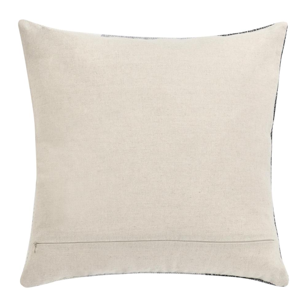 Kass 22" Woven Fabric Color Block Throw Pillow, Charcoal. Picture 4