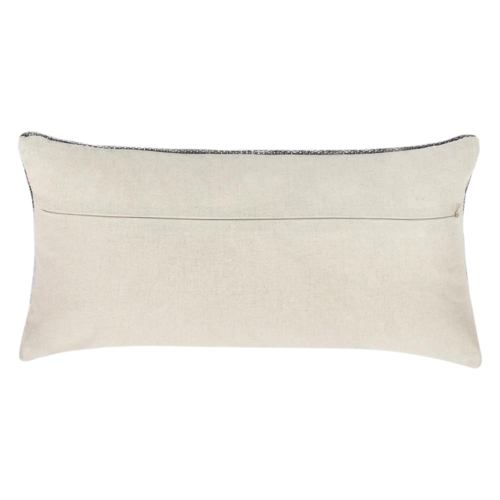 Kass 14"x26" Woven Fabric Color Block Throw Pillow, Charcoal. Picture 4