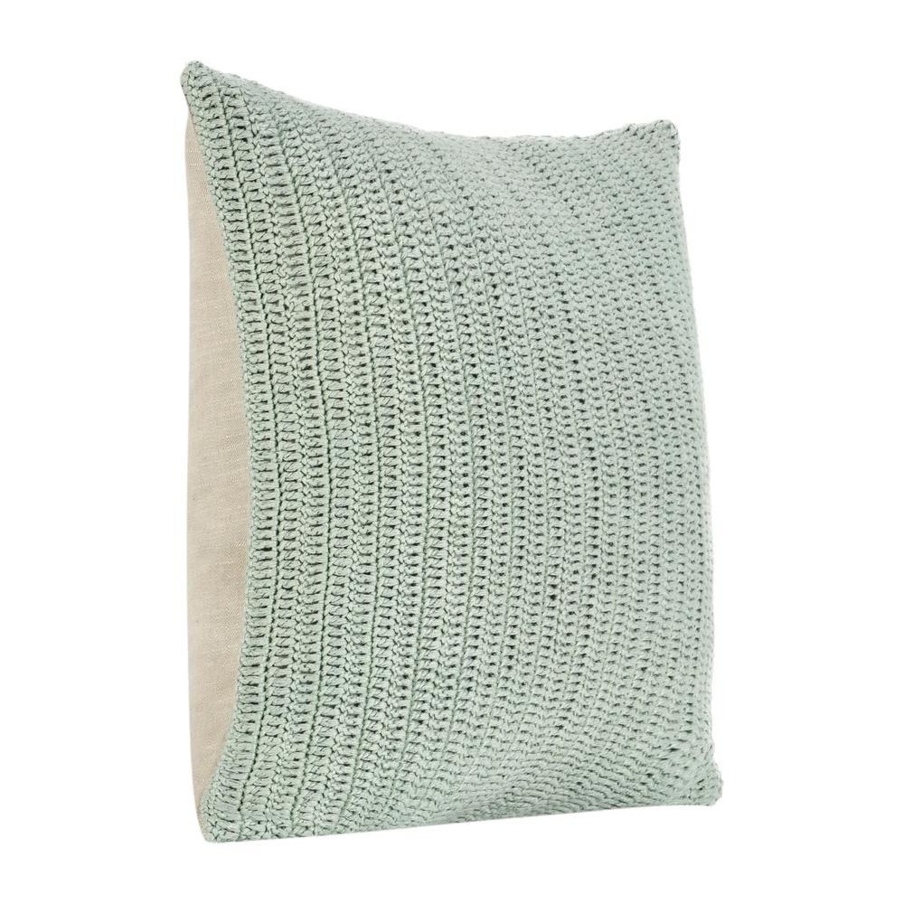 Marcie 22" Belgian Linen Throw Pillow, Sagebrush Green. Picture 2