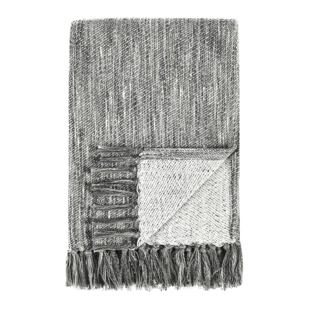 TC Sharma Cotton Blend 50"x70" Gray Throw Blanket Blanket. Picture 2