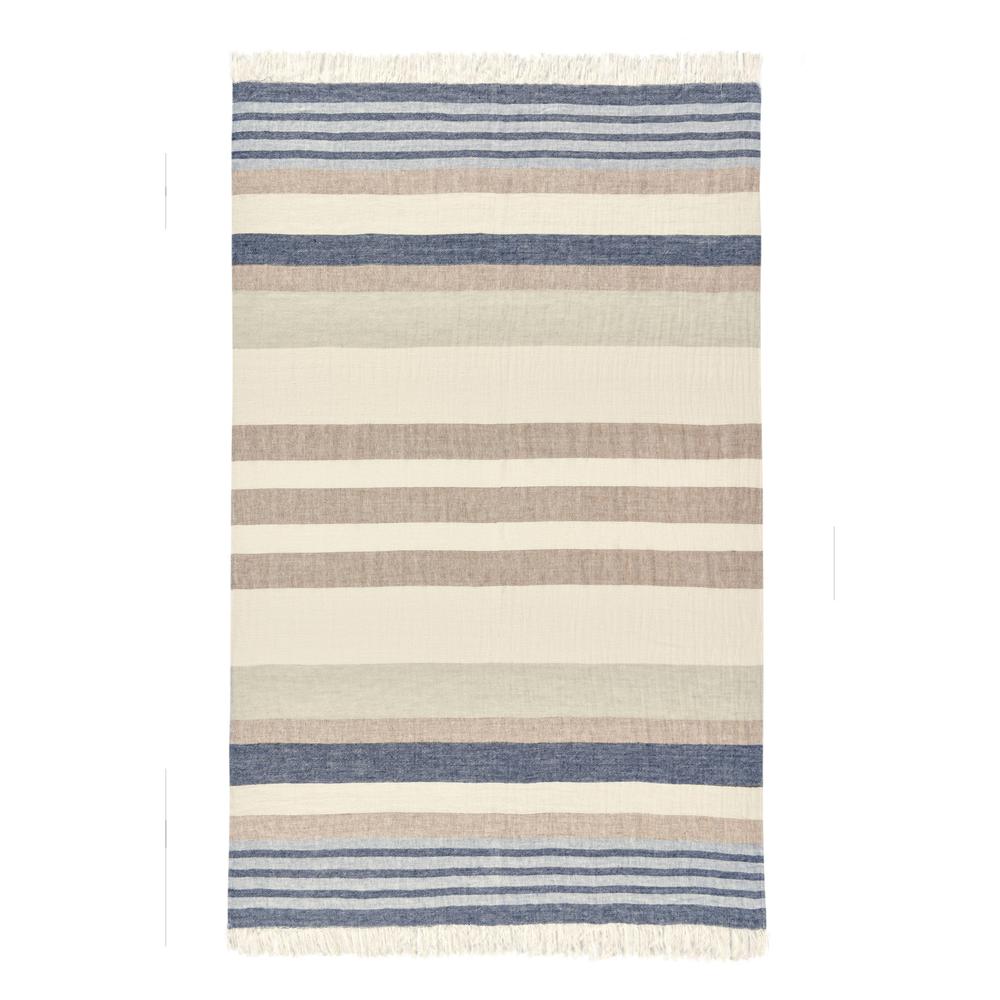 Crawford 100% Belgian Linen Sagebrush Multicolor 50"x70" Throw Blanket Blanket. Picture 4