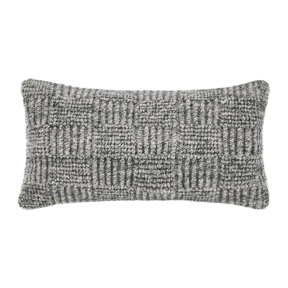 Shades 14"xx26" Recycled Fabric Throw Pillow, Gray. Picture 1