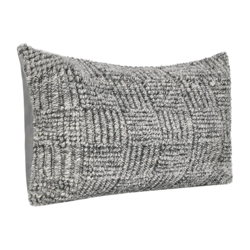 Shades 14"xx26" Recycled Fabric Throw Pillow, Gray. Picture 3