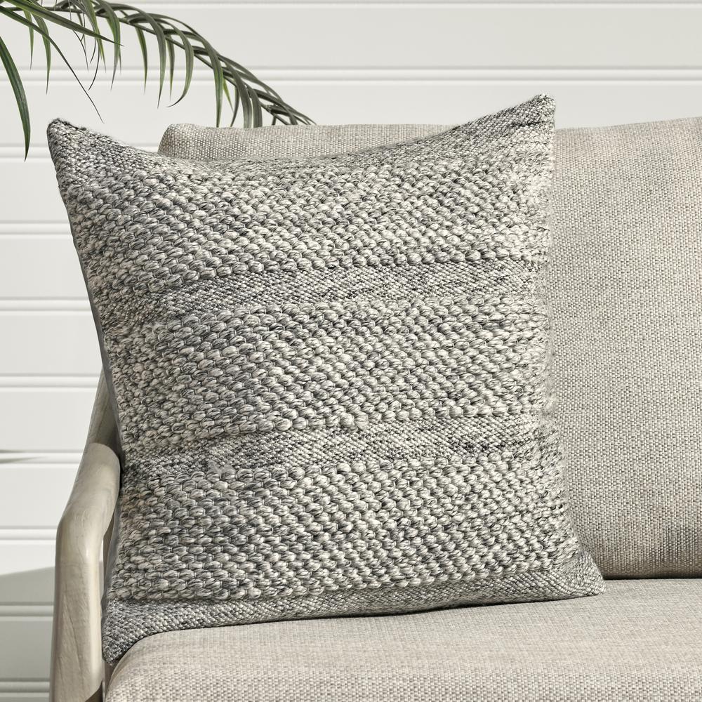 Ford 24" Recycled Fabric Throw Pillow, Gray. Picture 5
