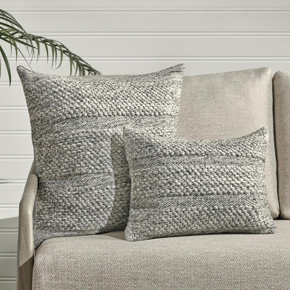 Ford 24" Recycled Fabric Throw Pillow, Gray. Picture 7