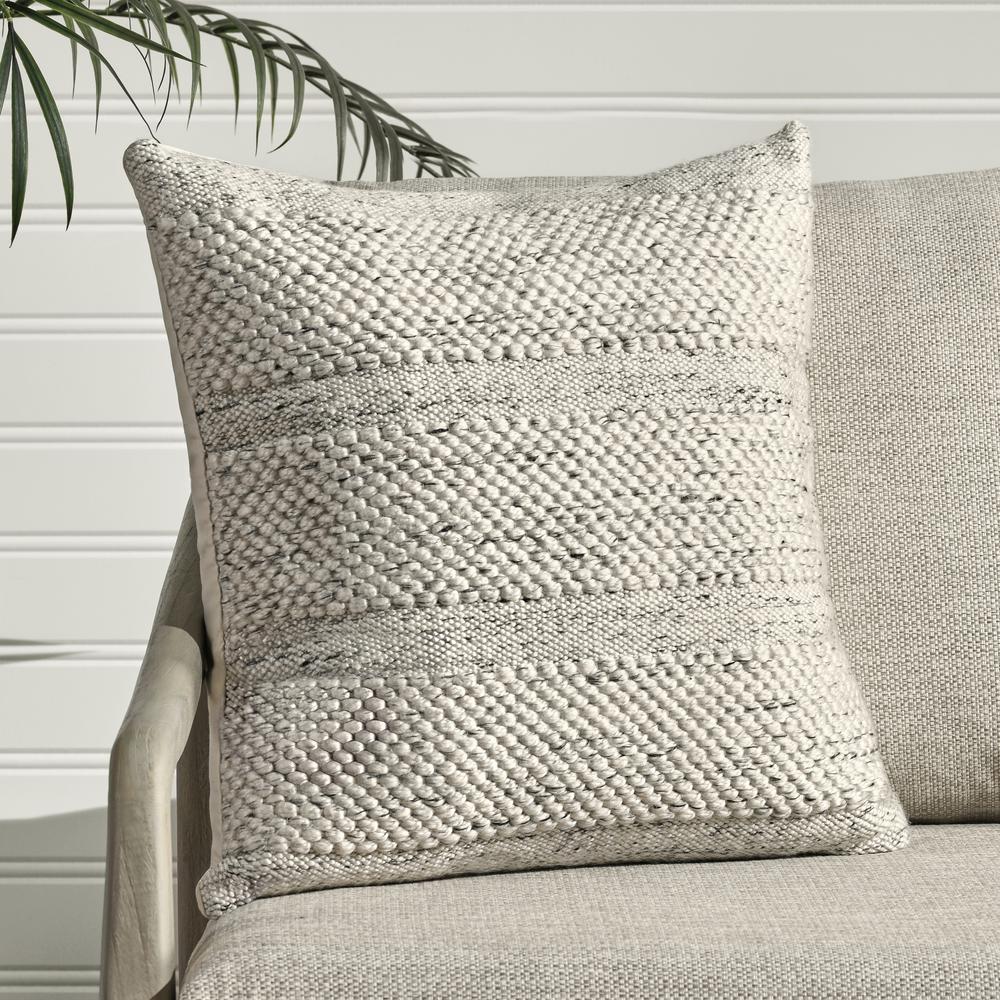 Ford 24" Recycled Fabric Throw Pillow, Ivory. Picture 5