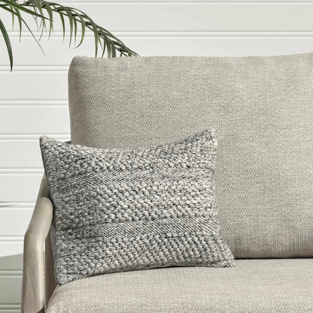Ford 14"x20" Recycled Fabric Throw Pillow, Gray. Picture 5