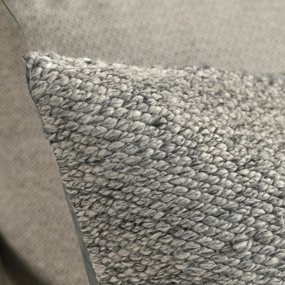 Stella 26" Recycled Fabric Throw Pillow, Gray. Picture 6