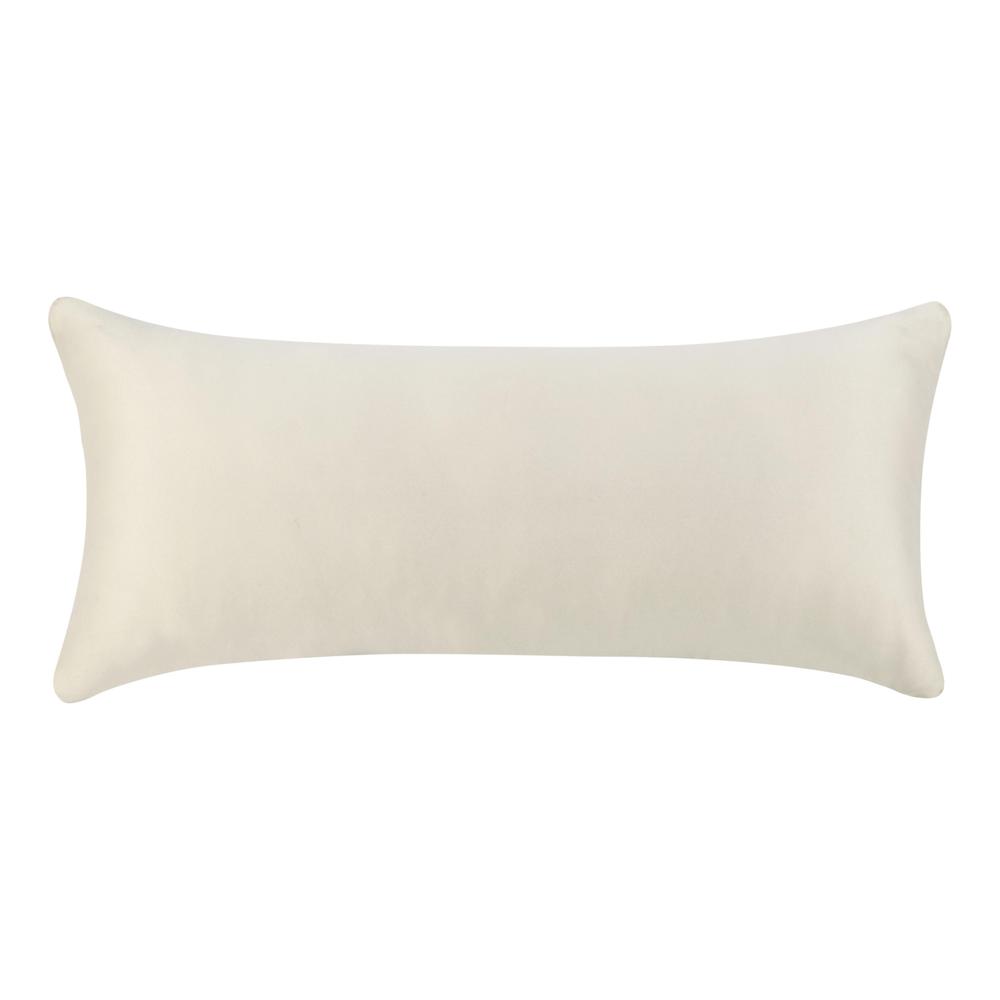 Stella 16"x36" Recycled Fabric Throw Pillow, Ivory. Picture 2