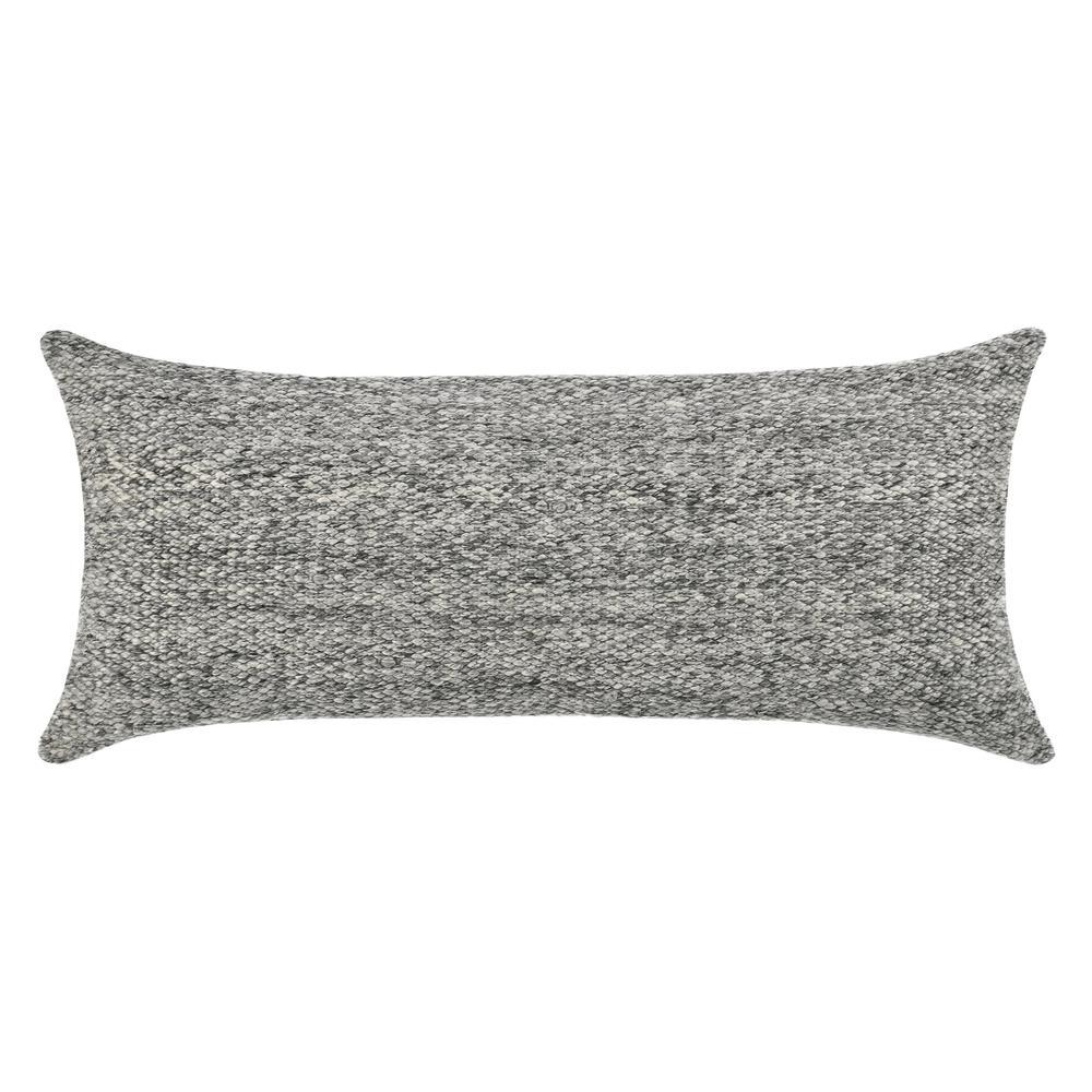 Stella 16"x36" Recycled Fabric Throw Pillow, Gray. Picture 1