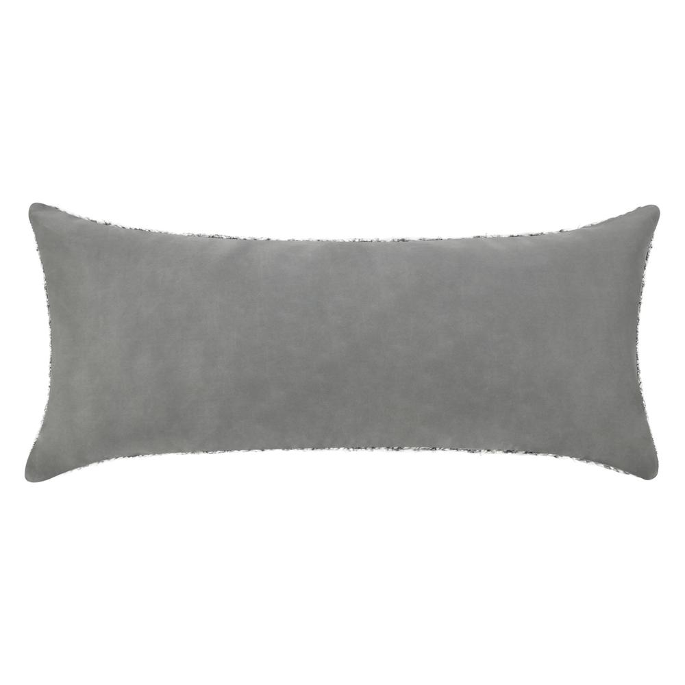 Stella 16"x36" Recycled Fabric Throw Pillow, Gray. Picture 2