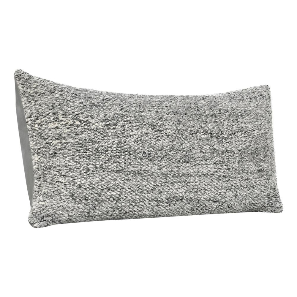 Stella 16"x36" Recycled Fabric Throw Pillow, Gray. Picture 4