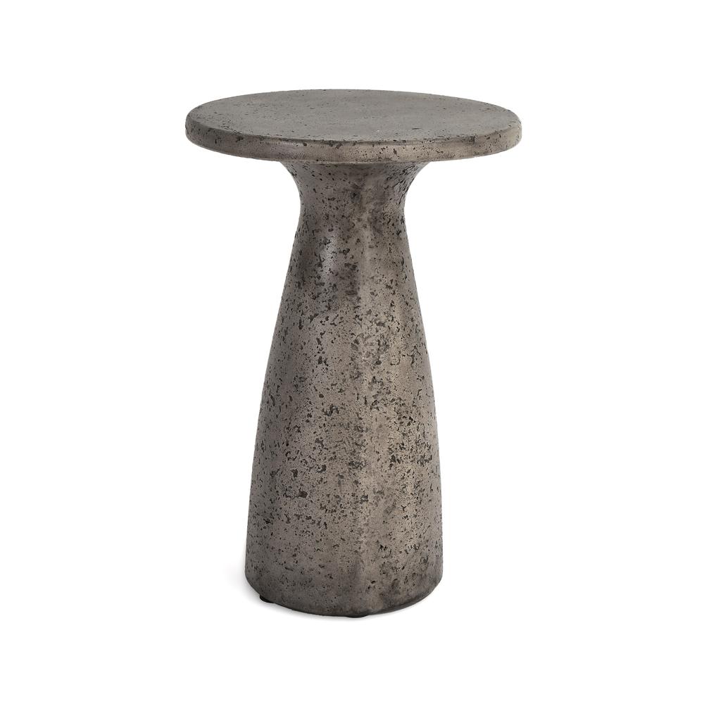 Collins 19" Concrete Outdoor Accent Table in Dark Gray. Picture 1