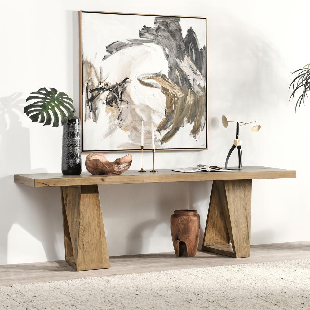 Arleth 94" Oak Console Table in Natural Oak. Picture 7