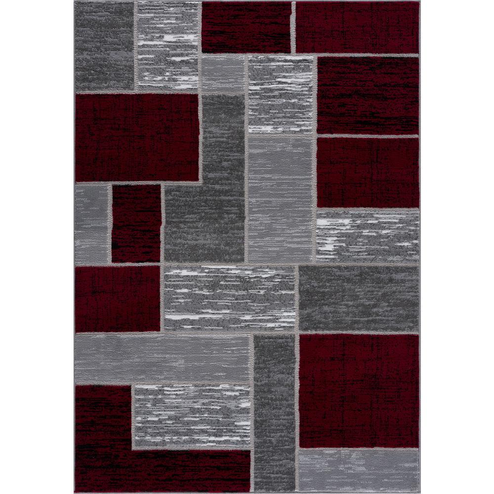 L'Baiet Verena Red Geometric 5 ft. x 7 ft. Area Rug. Picture 1