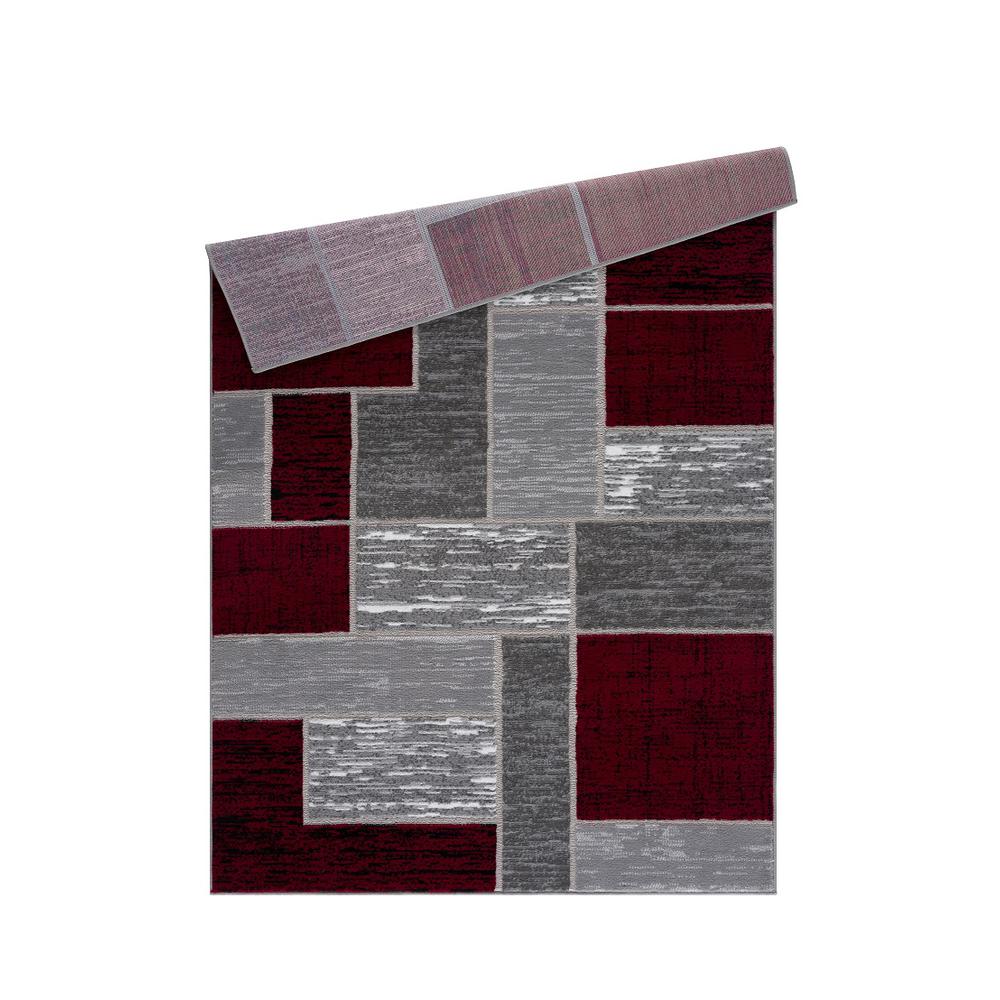 L'Baiet Verena Red Geometric 5 ft. x 7 ft. Area Rug. Picture 3