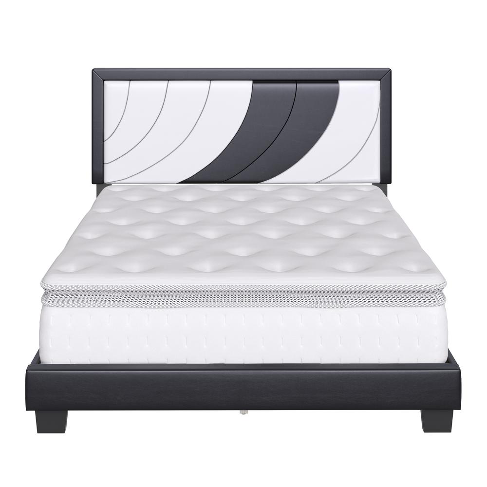 Boyd Sleep Bree Upholstered Faux Leather Platform Bed, Queen, White/Black. Picture 7