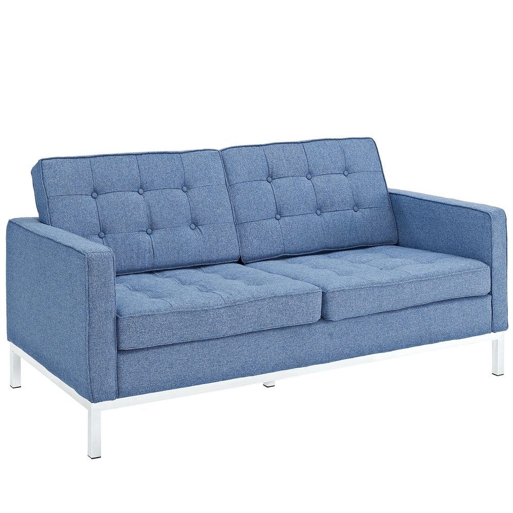 Loft Loveseat and Sofa Set of 2 in Blue Tweed. Picture 2