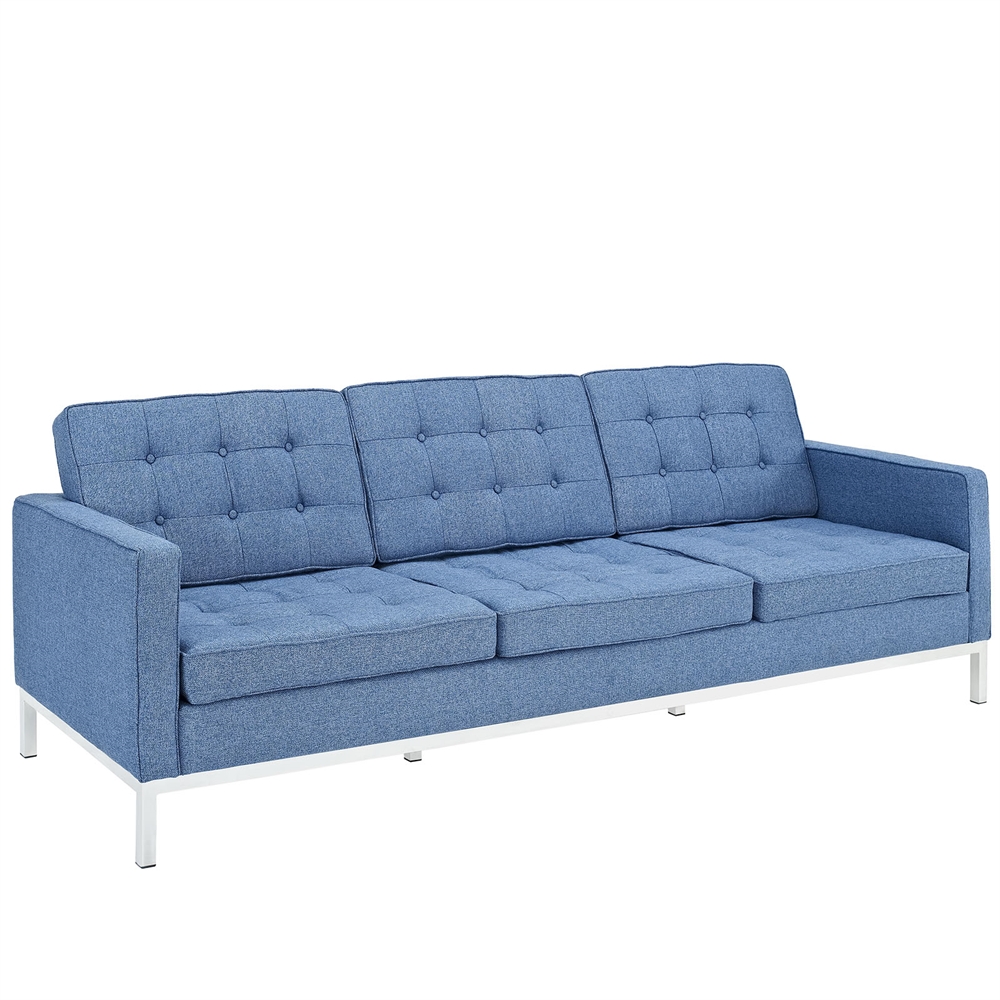 Loft Loveseat and Sofa Set of 2 in Blue Tweed. Picture 3