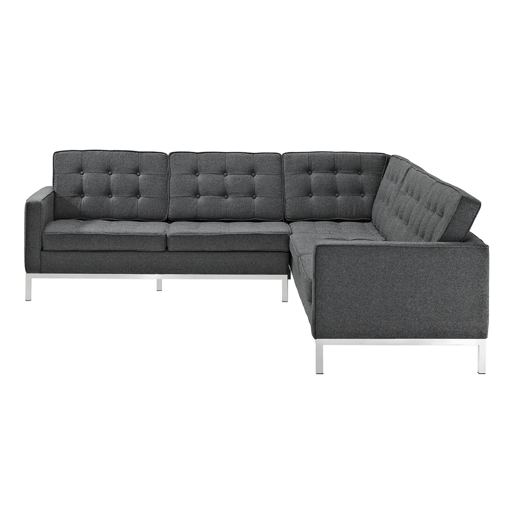 Loft L-Shaped Wool Sectional Sofa. Picture 3